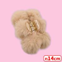 【D.ベージュ】ぽんぽんヘアクリップ