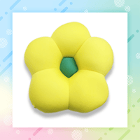 【B.イエロー】マイクロビーズフラワークッション
