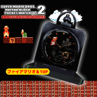 【A.ファイアマリオ＆1UP】スーパーマリオブラザーズ ポケットウォッチ2