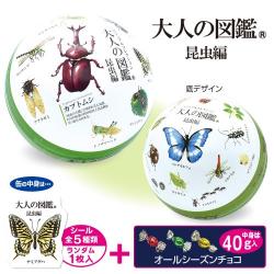 【B.昆虫編】大人の図鑑オールシーズンチョコ球缶２種（シール入）※賞味期限：2024/5/31