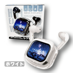 【B.ホワイト】BTスクリーンイヤホン VIVID