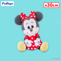 【B.ミニーマウス】ミッキー＆フレンズ こてっとぺったん BIGぬいぐるみ 〜ミッキーマウス・ミニーマウス・プルート〜