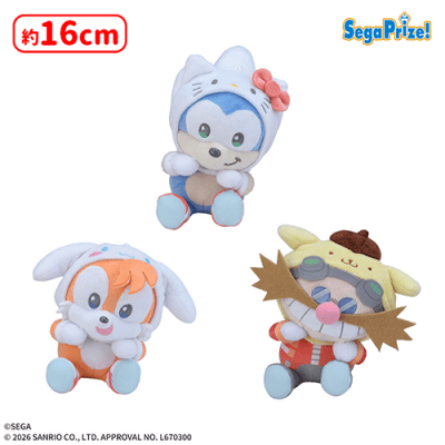 SONIC & FRIENDS×Sanrio characters ひょこぴょこ ぬいぐるみVol.1